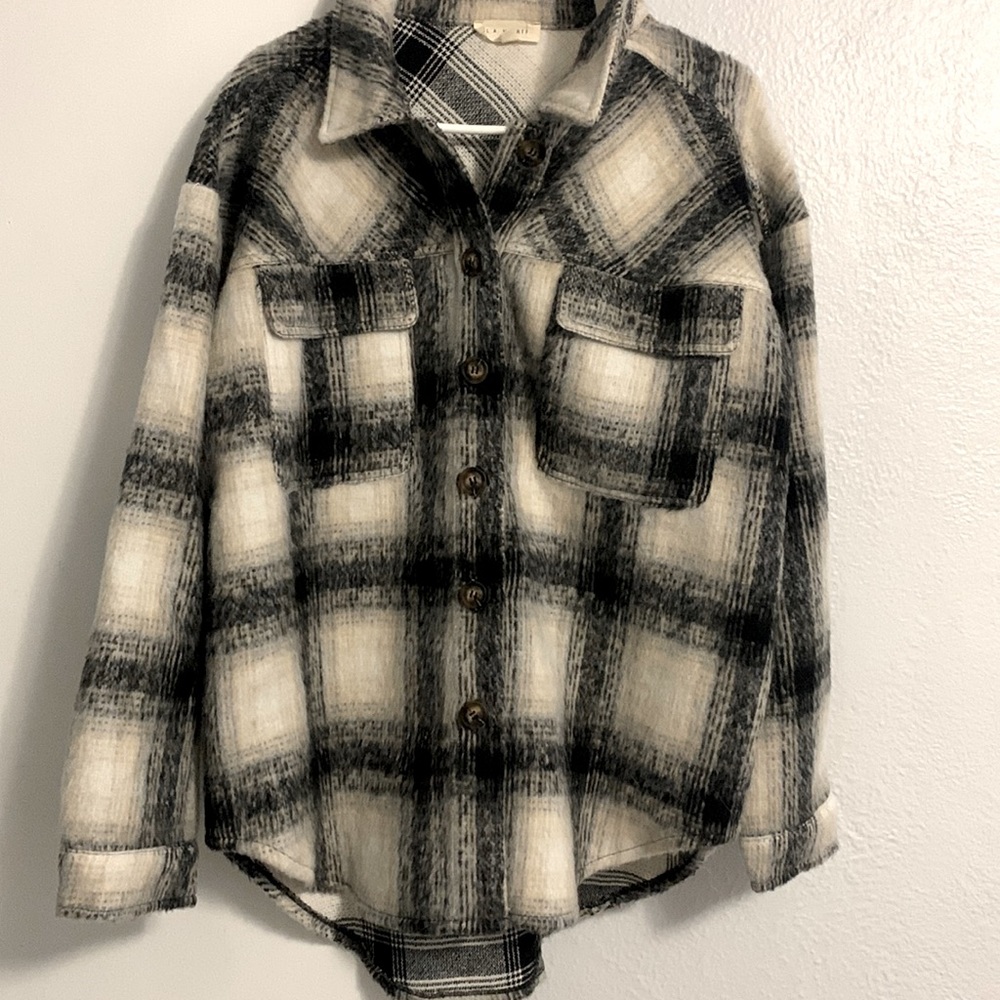 LA Hearts Plaid Shacket